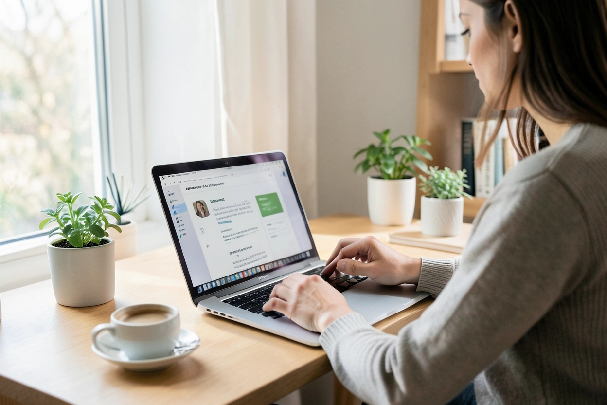 Formation Journaliste Blogueur — personne tapant un article sur ordinateur